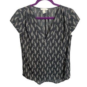 H&M conscious top giraffe printed short sleeve blouse